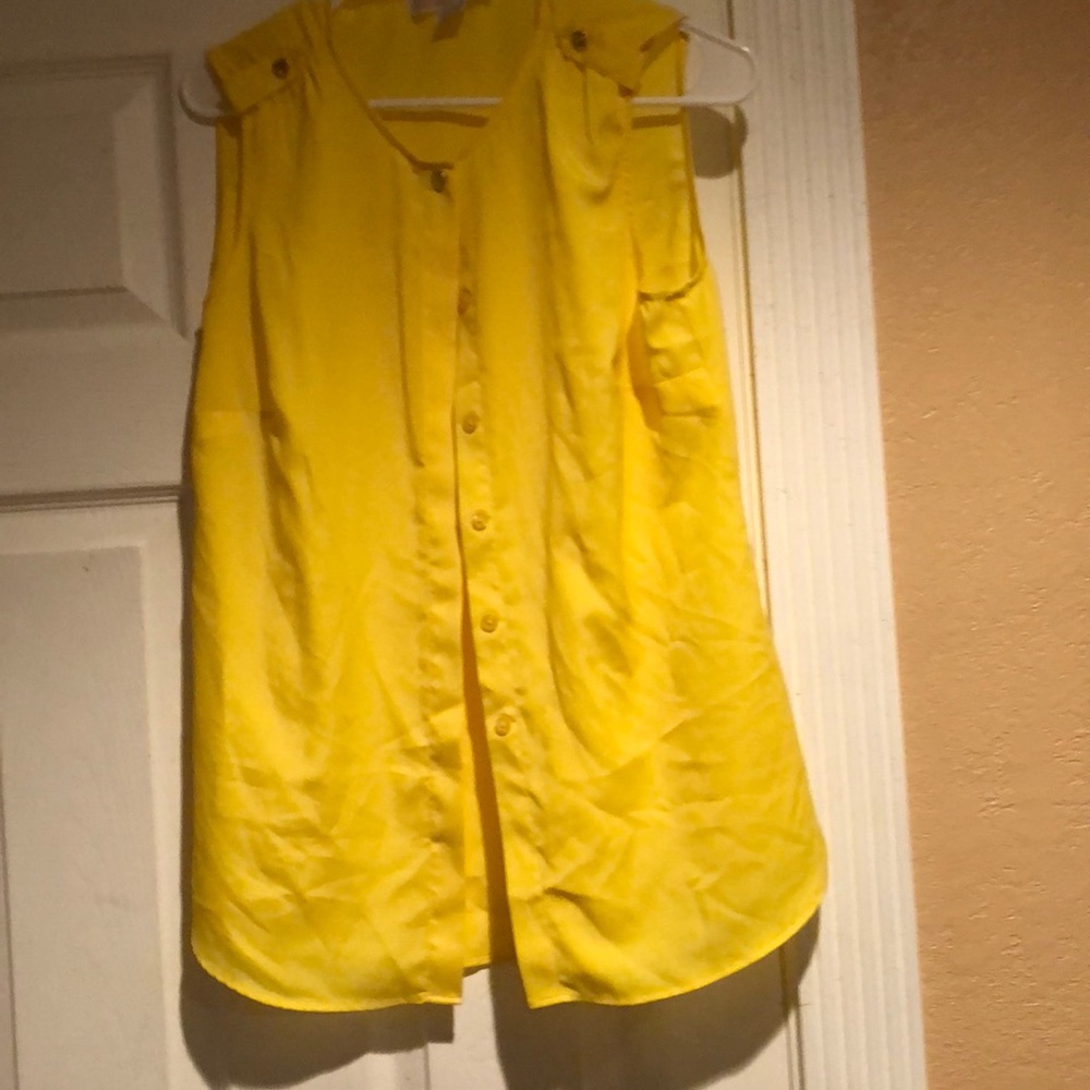 Yellow Michael Kors Sleeveless Shell.